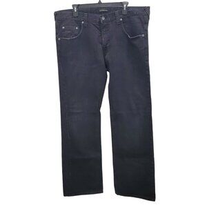 Emporio Armani Men's Black Distressed‎ Cotton Denim Straight Leg Jeans 38x35